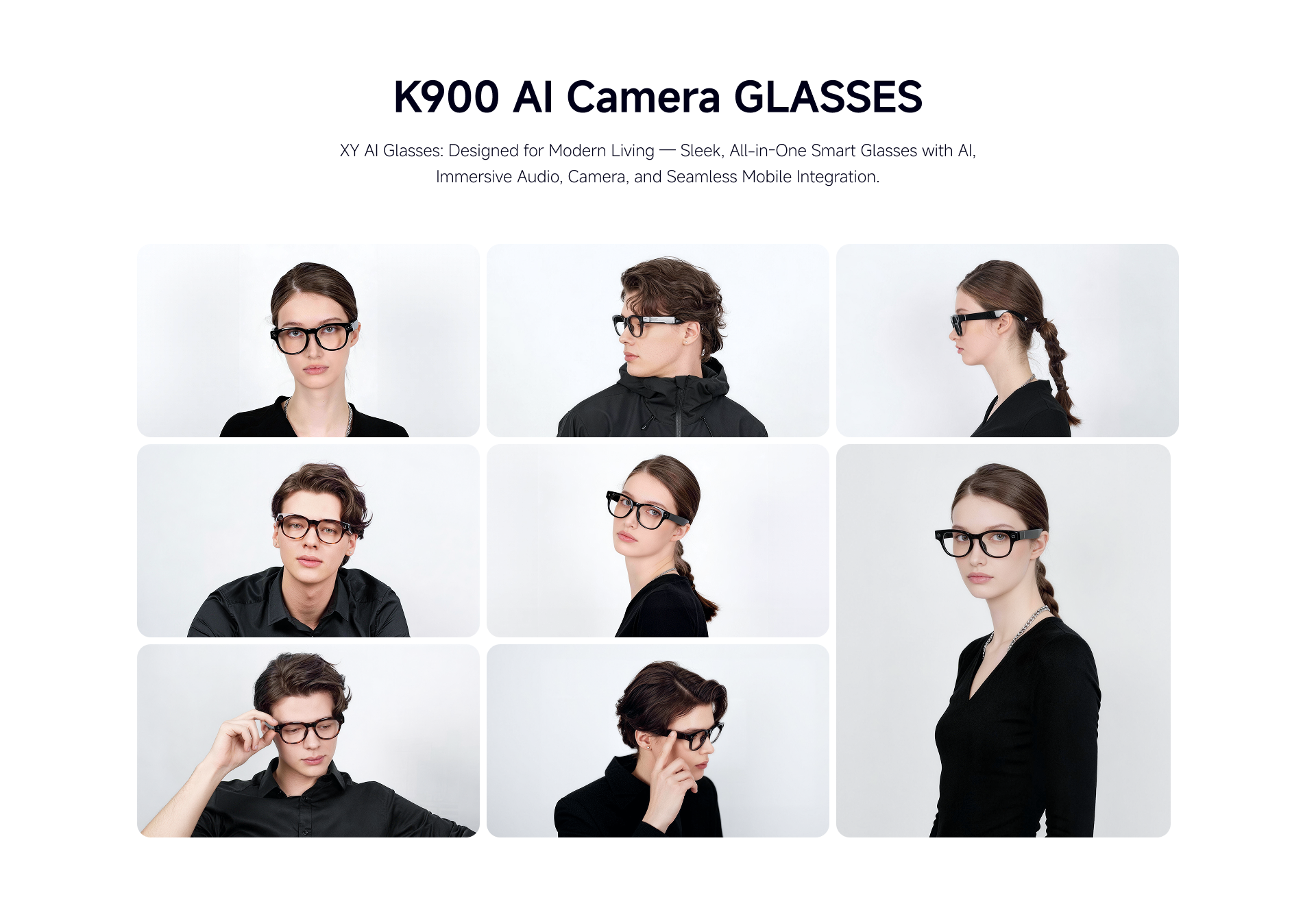 K900 AI camera and open-ear audio smart glasses