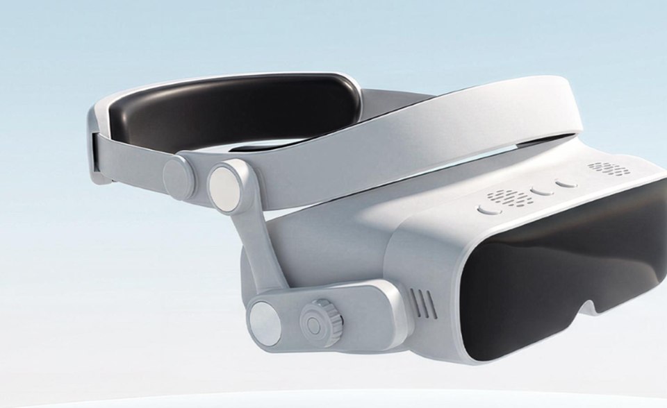Three-quarter view of the BB Medical headband and display housing