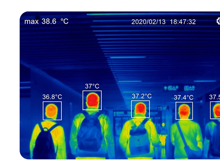 Illustrative thermal-imaging interface from the supplied product sheet