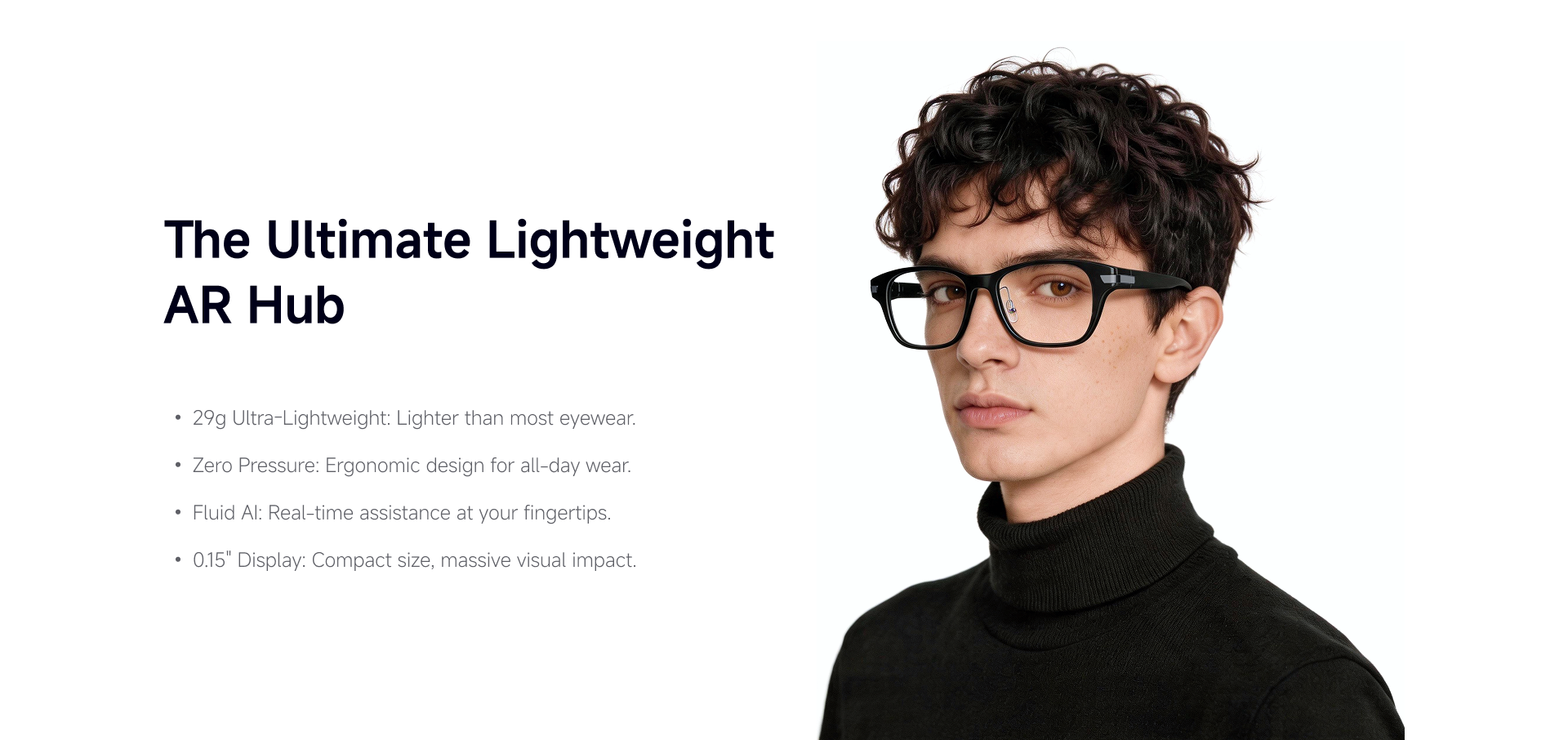 AR99 lightweight AR display eyewear industrial design
