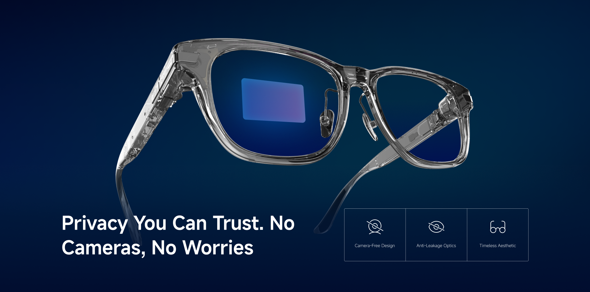 AR99 privacy-first smart glasses feature detail
